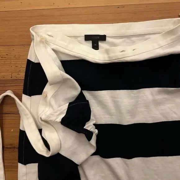 J. Crew rugby knit wrap skirt Navy/ Ivory. Size XS. - Picture 6 of 13
